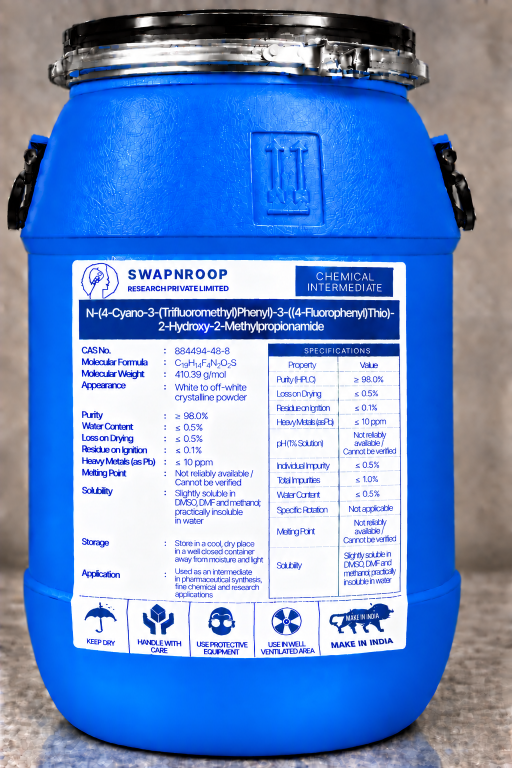 N-(4-Cyano-3-(Trifluoromethyl)Phenyl)-3-((4-Fluorophenyl)Thio)-2-Hydroxy-2-Methylpropionamide